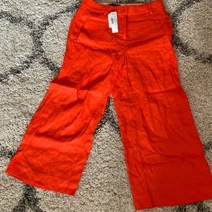 NEW- J Crew Orange Crop Wide Leg Pants- Size 00